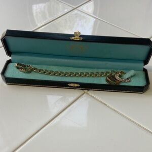 Juicy Couture “Luck” Gold and Silver Heart Charm Bracelet